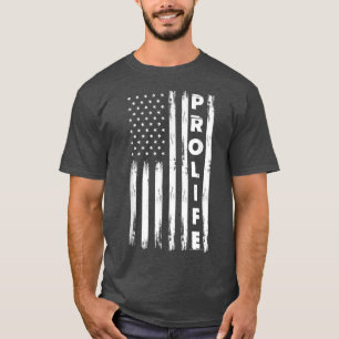 Pro Life American Flag gestresstes Vintages Patrio T-Shirt