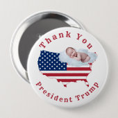 Pro-Life Baby American Flag USA Button (Vorne & Hinten)