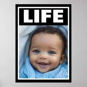 Pro-Life Baby Beautiful Black Baby Boy lächeln Poster