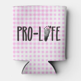 Pro-Life Baby Footprint auf Gingham Dosenkühler