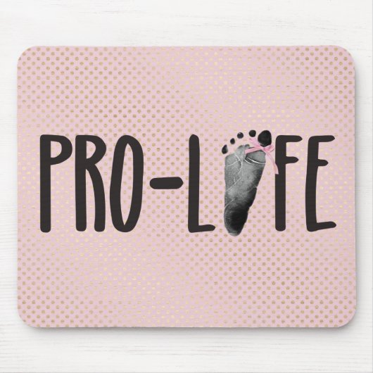Pro-Life Baby Footprint auf Punkten Mousepad (Vorne)