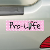 Pro-Life Baby Footprint mit Bow Autoaufkleber (Auf Auto)