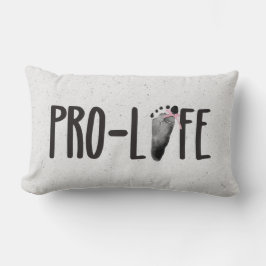 Pro-Life Baby Footprint mit Bow Lendenkissen