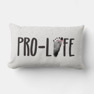 Pro-Life Baby Footprint mit Bow Lendenkissen