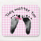 Pro-Life Baby Footprints auf Gingham Mousepad (Vorne)