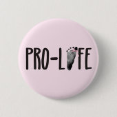 Pro-Life Baby Footprints mit Bow Button (Vorderseite)