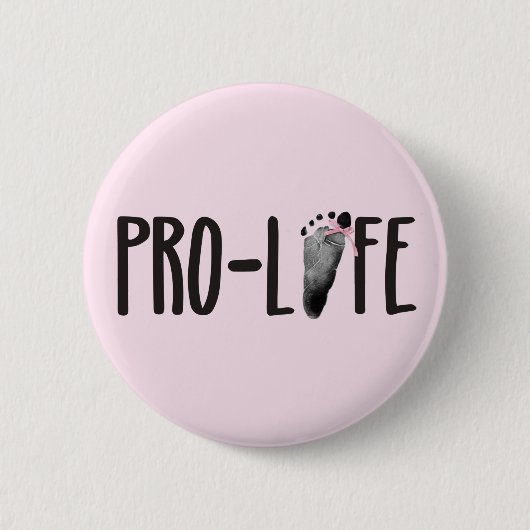 Pro-Life Baby Footprints mit Bow Button (Vorderseite)
