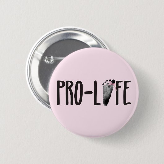 Pro-Life Baby Footprints mit Bow Button (Vorne & Hinten)