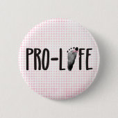 Pro-Life Baby Footprints mit Bow Button (Vorderseite)
