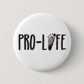 Pro-Life Baby Footprints mit Bow Button (Vorderseite)
