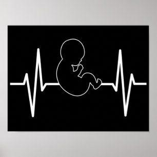 Pro-Life Baby Heartbeat Pulse EKG: Christlicher Gl Poster