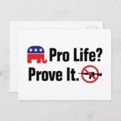 Pro Life? Beweisen Sie dies - Verbieten Sie Angrif Postkarte (Vorne/Hinten)