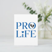 Pro Life Blue Postkarte (Stehend Vorderseite)