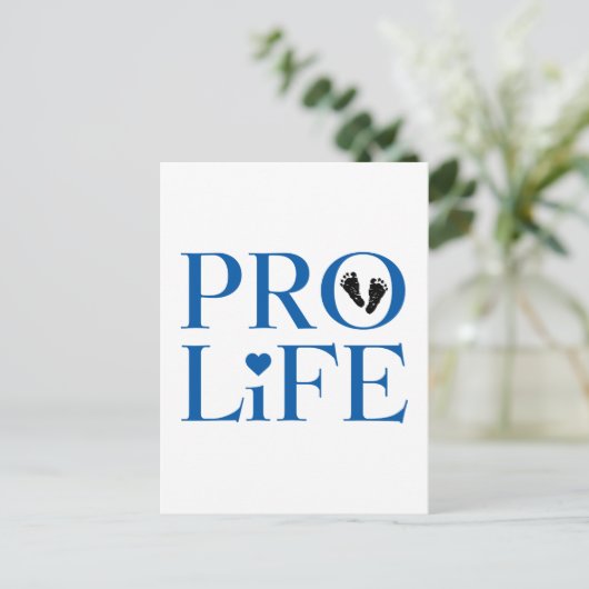 Pro Life Blue Postkarte (Stehend Vorderseite)
