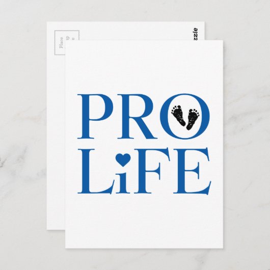 Pro Life Blue Postkarte (Vorne/Hinten)