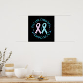Pro-Life-Christlich mit/Cross & Pink/Blue Ribbons Poster (Küche)