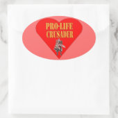 PRO LIFE CRUSADER OVALER AUFKLEBER (Tasche)