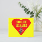 PRO LIFE CRUSADER POSTKARTE (Stehend Vorderseite)