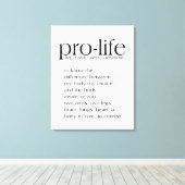 Pro-Life Definition Wall Art Leinwanddruck (Insitu (Holzboden))
