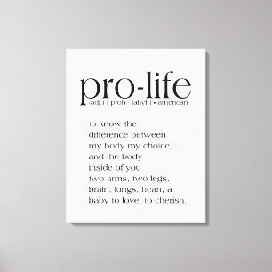 Pro-Life Definition Wall Art Leinwanddruck