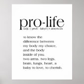 Pro-Life Definition Wall Art Poster (Vorne)