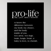 Pro-Life Definition Wall Art Poster (Vorne)