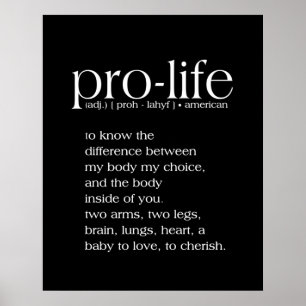 Pro-Life Definition Wall Art Poster