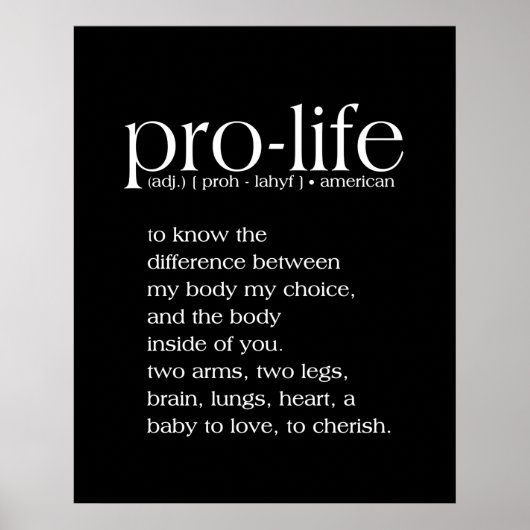 Pro-Life Definition Wall Art Poster (Vorne)