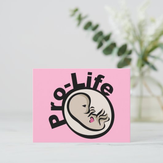 Pro-Life-Fetus-Design Postkarte (Stehend Vorderseite)