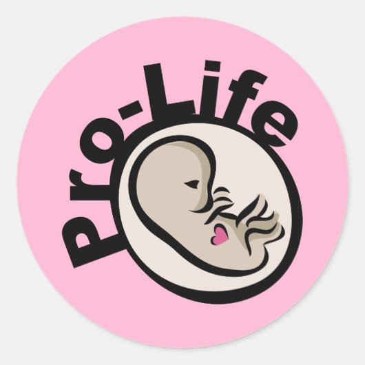 Pro-Life-Fetus-Design Runder Aufkleber (Vorderseite)