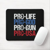 Pro Life God Gun Usa Conservative Republican Pro A Mousepad (Mit Mouse)