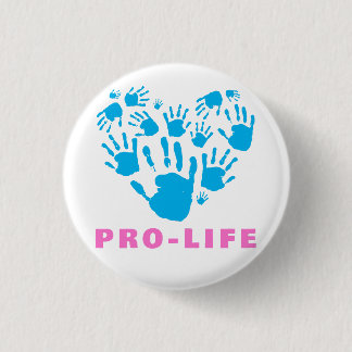 Pro-Life-Handabdruck-Herz – Wert des Lebens bewuss Button