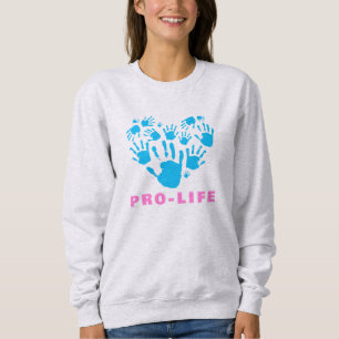 Pro-Life-Handabdruck-Herz – Wert des Lebens Bewuss Sweatshirt