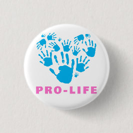 Pro-Life Handprint Heart – Value Life Awareness  Button