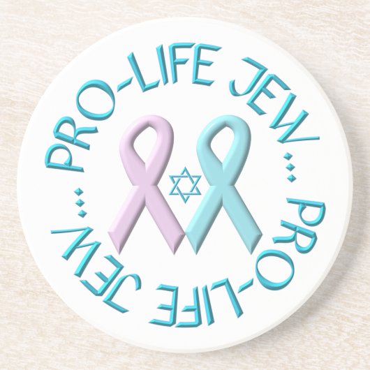 "Pro-Life-Jude" mit Star von David & Ribbons Getränkeuntersetzer (Vorne)