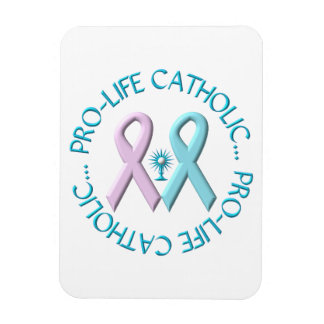 Pro-Life Katholik w/Monstrance & Pink/Blue Ribbons Magnet