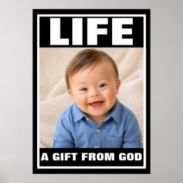 Pro-Life lächelndes Down-Syndrom-Baby-Junge Lebens Poster