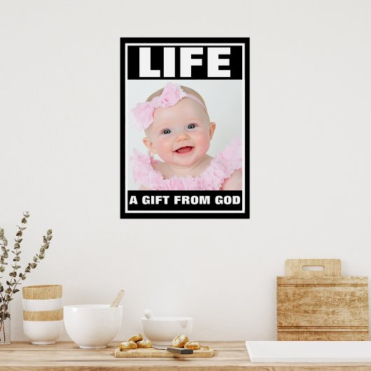 PRO-LIFE-NIEDLICH-SMILING-BABY-MÄDCHEN IN PINK POSTER (Küche)