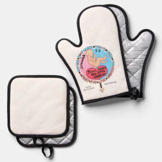 Pro-Life Oven Mitt und Pot Holder Ofenhandschuh & Topflappen-Set