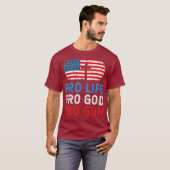 PRO LIFE PRO GOD PRO GUN PRO TRUMP 2020 MAGA T-Shirt (Vorne ganz)