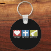 Pro Life, Pro God, Pro Gun Schlüsselanhänger (Vorderseite)
