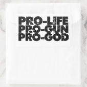 Pro-life Pro-gun Pro-god Rechteckiger Aufkleber (Tasche)