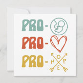 Pro-Life Pro-Liebe Pro-Hope Vintag Einladung (Rückseite)