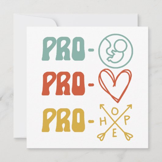 Pro-Life Pro-Liebe Pro-Hope Vintag Einladung (Vorderseite)