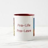 Pro-Life Pro-Liebe Zweifarbige Tasse (Mittel)