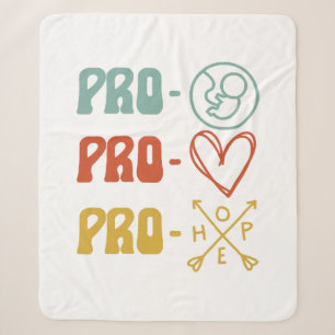 Pro-Life Pro-Love Pro-Hope Vintage Sherpadecke
