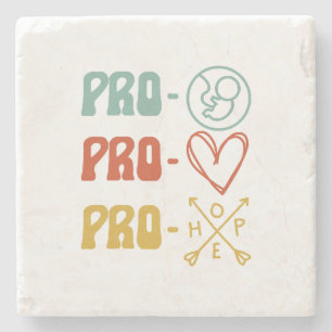 Pro-Life Pro-Love Pro-Hope Vintage  Steinuntersetzer