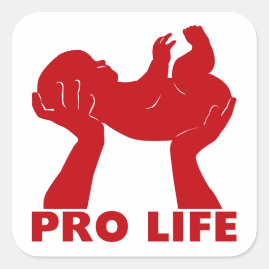 Pro Life Quadratischer Aufkleber (Vorderseite)