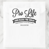 Pro Life Rechteckiger Aufkleber (Tasche)