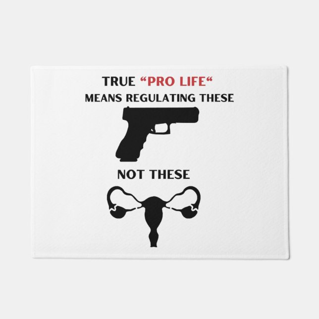 Pro Life reguliert Guns Word Art Fußmatte (Vorderseite)